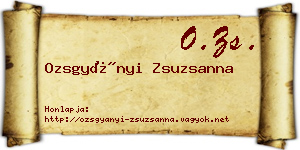 Ozsgyányi Zsuzsanna névjegykártya